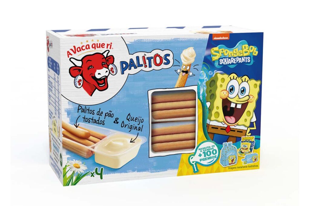 A Vaca que ri e o SpongeBob juntam-se em parceira para levar mais diversão aos lanches das crianças