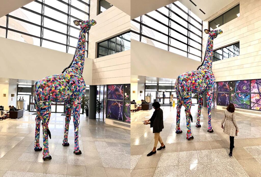 Escultura de girafa em tamanho real instala-se no Taguspark