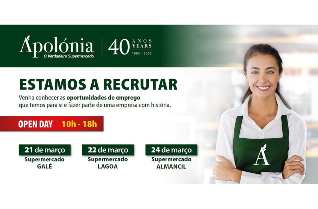 Supermercados Apolónia abrem as portas a 60 vagas de emprego