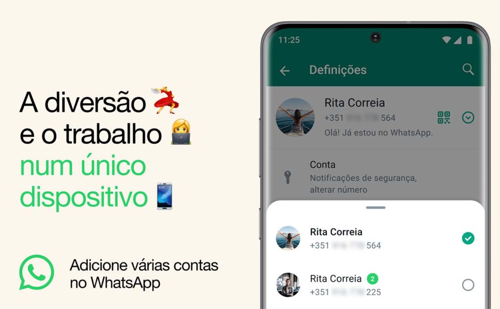 Whatsapp lança opção de contas em simultâneo