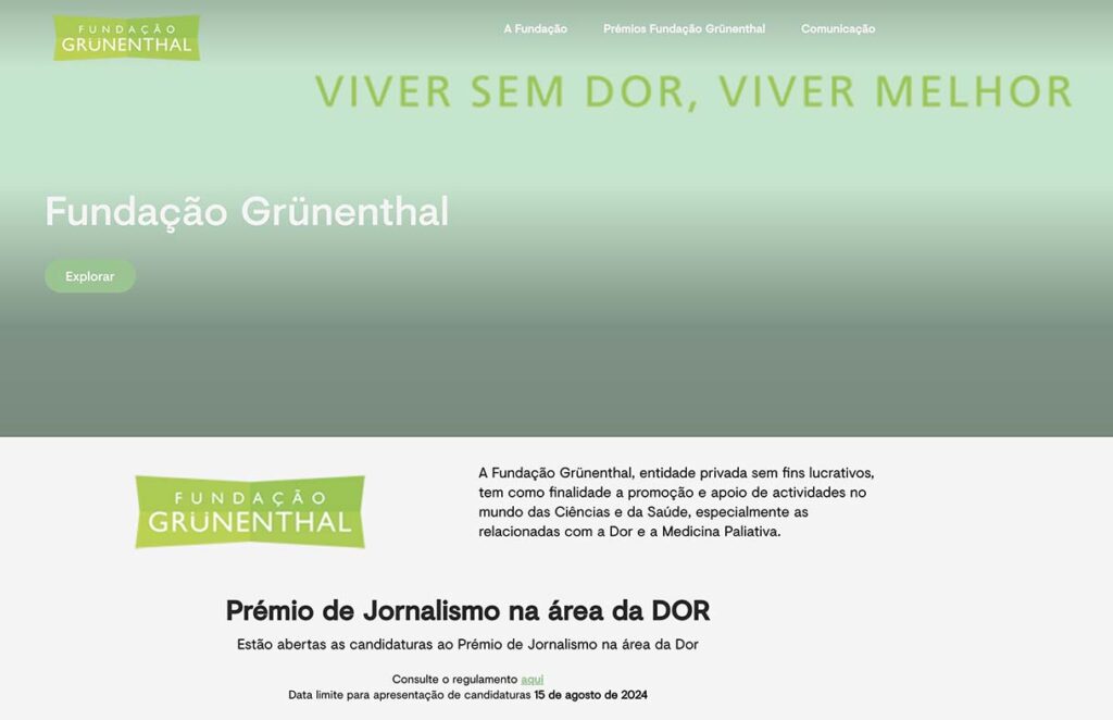 Fundação Grünenthal atribui Bolsa de 8 mil euros para investigadores na área da Dor